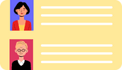 An illustration of a therapist's entry in the therapist directory listing