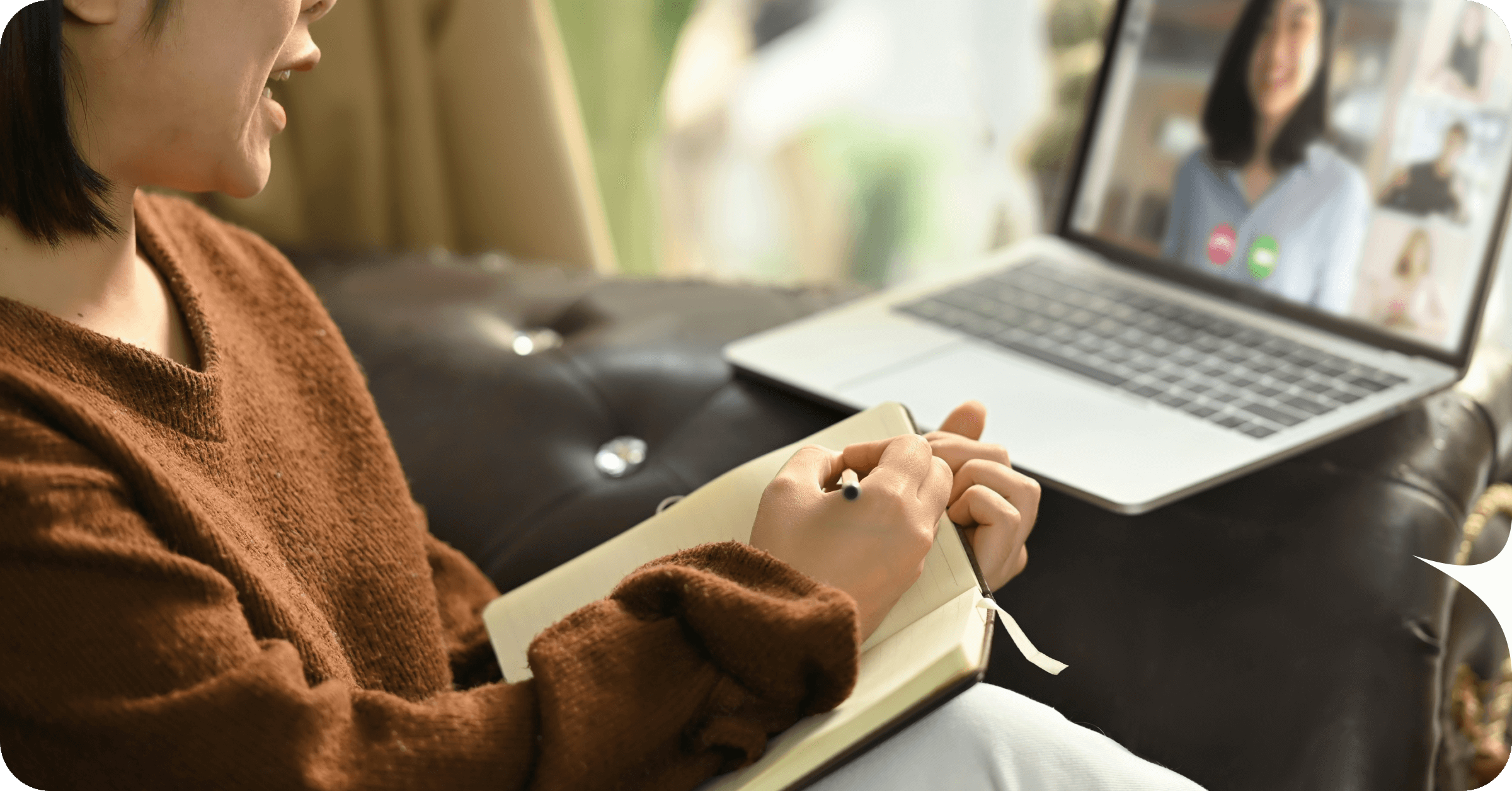 A female psychiatric nurse practitioner who started her own PMHNP private practice sees a patient via telehealth