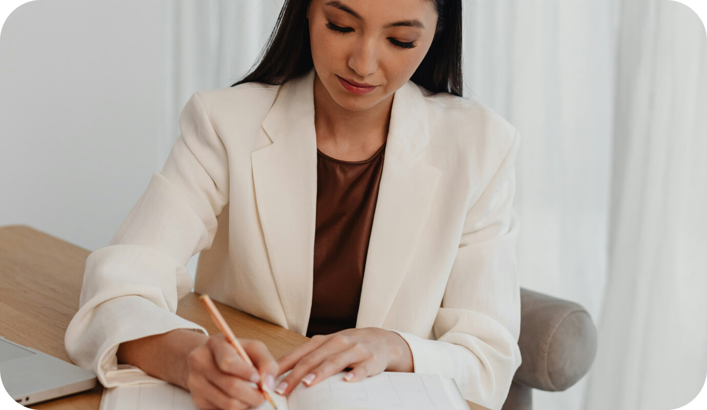 A female therapist works on building a client list